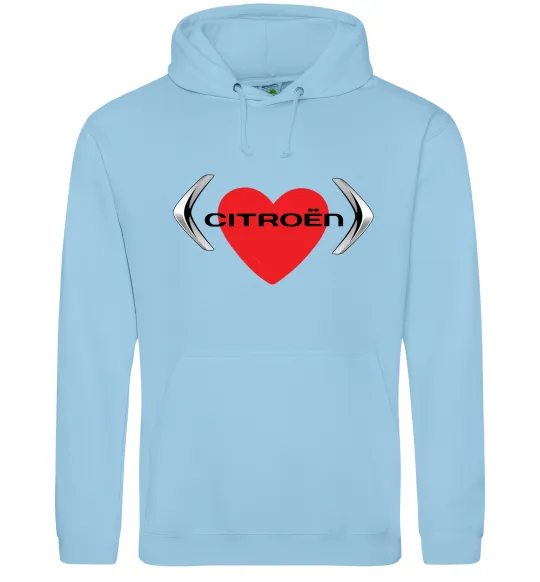 Женская толстовка (худи) Citroen серце Голубой фото