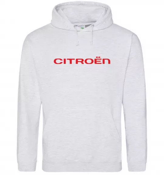 Чоловіча толстовка (худі) Citroen напис Сірий меланж фото