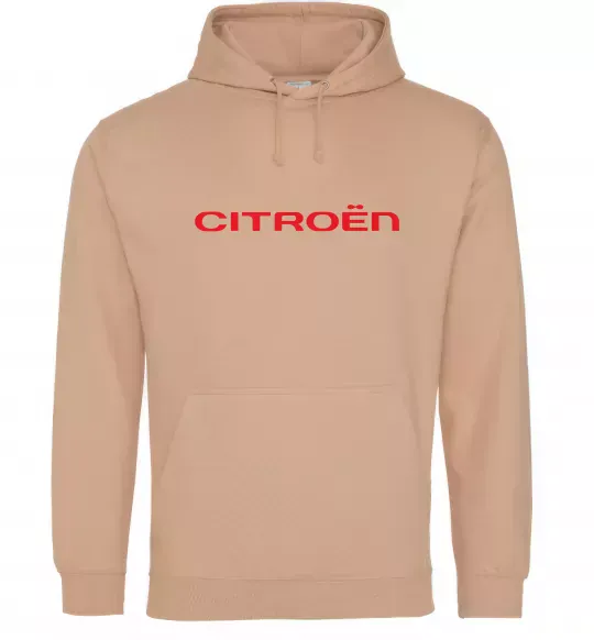 Чоловіча толстовка (худі) Citroen напис Пісочний фото