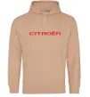 Чоловіча толстовка (худі) Citroen напис Пісочний фото
