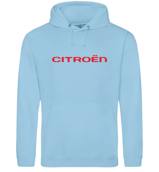 Мужская толстовка (худи) Citroen напис Голубой фото