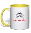 Чашка з кольоровою ручкою Citroen logo Сонячно жовтий фото