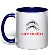 Чашка з кольоровою ручкою Citroen logo Глибокий темно-синій фото