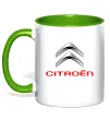 Чашка з кольоровою ручкою Citroen logo Зелений фото