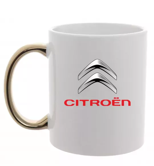 Чашка з кольоровою ручкою Citroen logo Золото фото