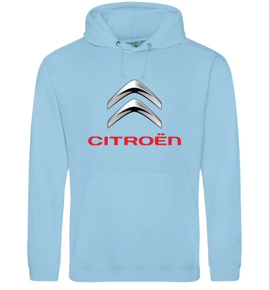 Мужская толстовка (худи) Citroen logo Голубой фото