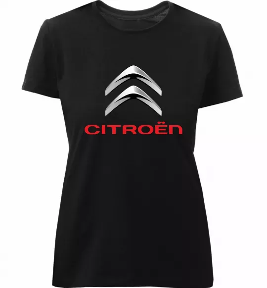 Жіноча преміум футболка Citroen logo Чорний фото