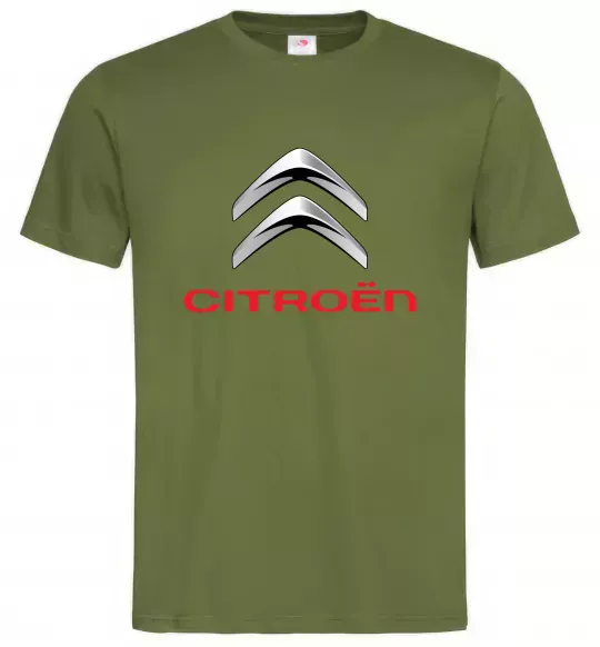 Чоловіча футболка Citroen logo Оливковий фото