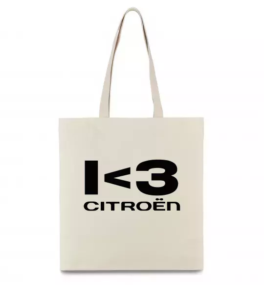 Эко-сумка I <3 Citroen Бежевый фото
