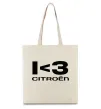 Эко-сумка I <3 Citroen Бежевый фото