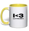 Чашка з кольоровою ручкою I <3 Citroen Сонячно жовтий фото