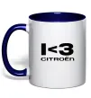Чашка з кольоровою ручкою I <3 Citroen Глибокий темно-синій фото