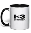 Чашка з кольоровою ручкою I <3 Citroen Чорний фото
