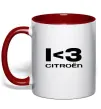 Чашка з кольоровою ручкою I <3 Citroen Червоний фото