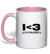 Чашка з кольоровою ручкою I <3 Citroen Ніжно рожевий фото