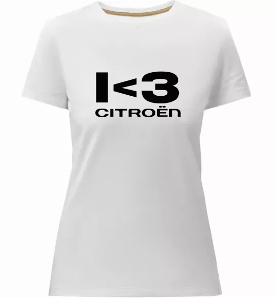 Жіноча преміум футболка I <3 Citroen Білий фото