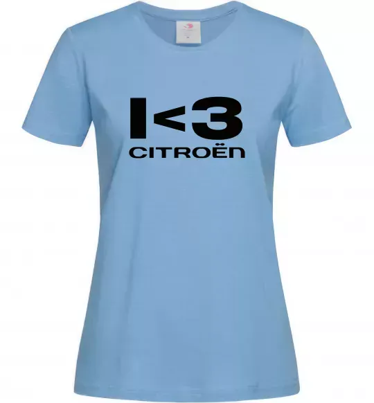 Жіноча футболка I <3 Citroen Блакитний фото