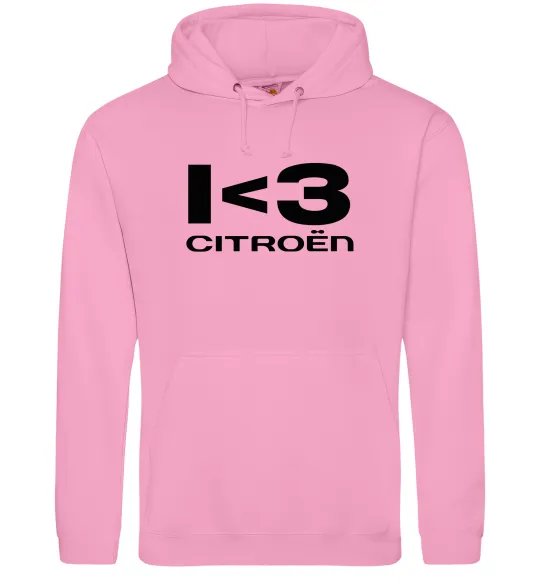 Мужская толстовка (худи) I <3 Citroen Розовый фото