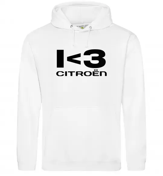 Чоловіча толстовка (худі) I <3 Citroen Білий фото