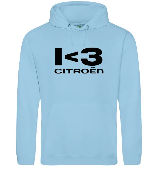 Мужская толстовка (худи) I <3 Citroen Голубой фото