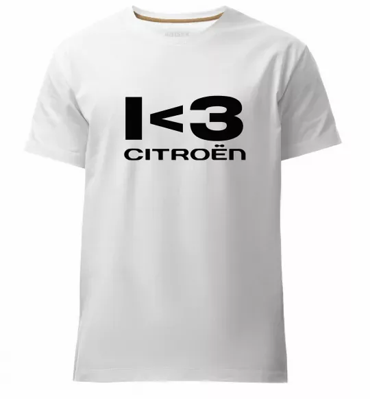 Чоловіча преміум футболка I <3 Citroen Білий фото