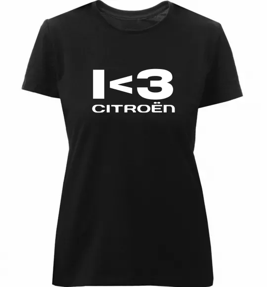 Жіноча преміум футболка I <3 Citroen Чорний фото