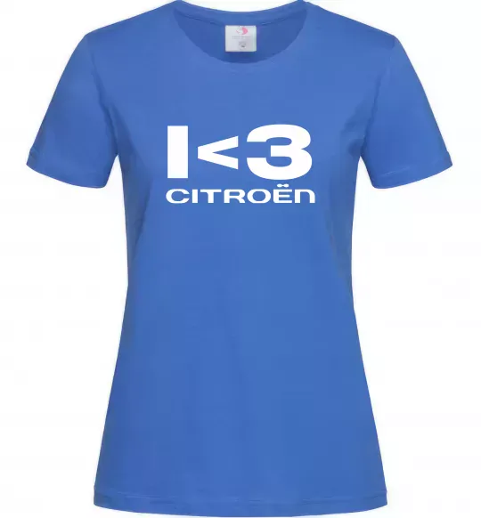 Жіноча футболка I <3 Citroen Яскраво-синій фото