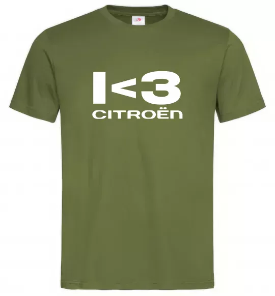 Чоловіча футболка I <3 Citroen Оливковий фото