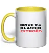 Чашка з кольоровою ручкою Drive the classic Citroen Сонячно жовтий фото