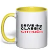 Чашка с цветной ручкой Drive the classic Citroen Лимонный фото