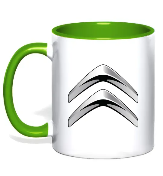 Чашка с цветной ручкой Logo Citroen Лаймовый фото