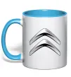 Чашка з кольоровою ручкою Logo Citroen Блакитний фото
