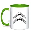 Чашка з кольоровою ручкою Logo Citroen Зелений фото