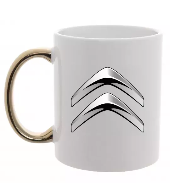 Чашка з кольоровою ручкою Logo Citroen Золото фото