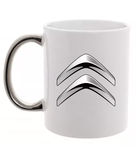 Чашка з кольоровою ручкою Logo Citroen Срібло фото