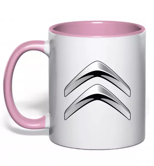 Чашка з кольоровою ручкою Logo Citroen Ніжно рожевий фото