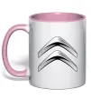 Чашка з кольоровою ручкою Logo Citroen Ніжно рожевий фото