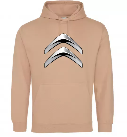 Чоловіча толстовка (худі) Logo Citroen Пісочний фото