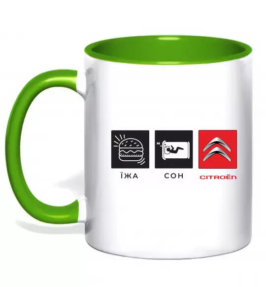 Чашка з кольоровою ручкою Їжа Сон Citroen Зелений фото