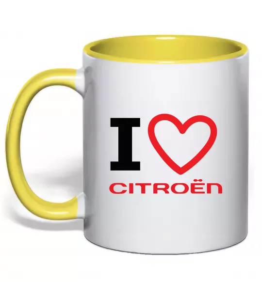 Чашка з кольоровою ручкою Love Citroen Сонячно жовтий фото