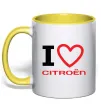 Чашка с цветной ручкой Love Citroen Лимонный фото