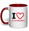 Чашка з кольоровою ручкою Love Citroen Червоний фото