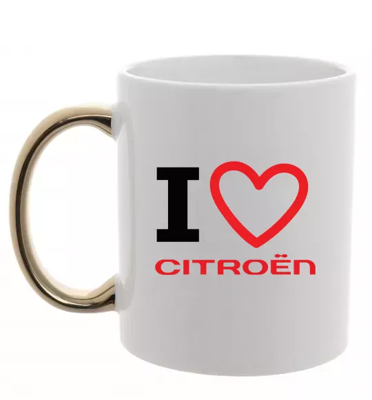 Чашка з кольоровою ручкою Love Citroen Золото фото