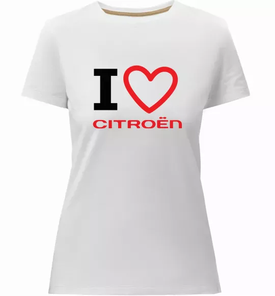 Жіноча преміум футболка Love Citroen Білий фото