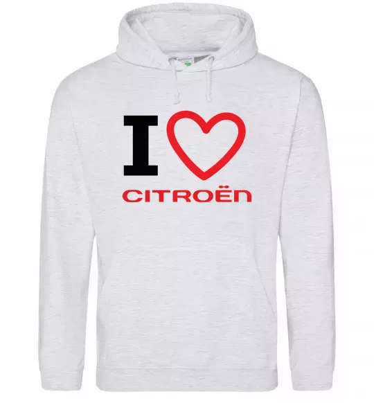 Жіноча толстовка (худі) Love Citroen Сірий меланж фото