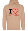 Жіноча толстовка (худі) Love Citroen Пісочний фото