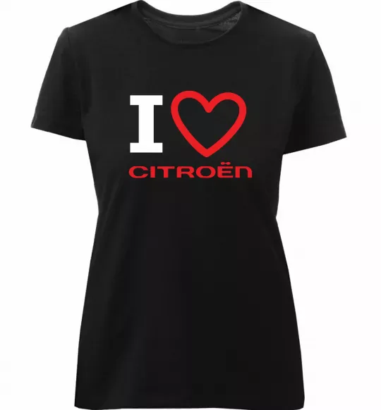 Жіноча преміум футболка Love Citroen Чорний фото