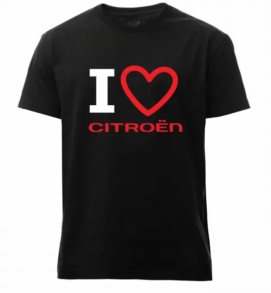 Чоловіча преміум футболка Love Citroen Чорний фото