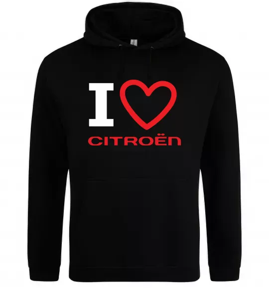 Чоловіча толстовка (худі) Love Citroen Чорний фото