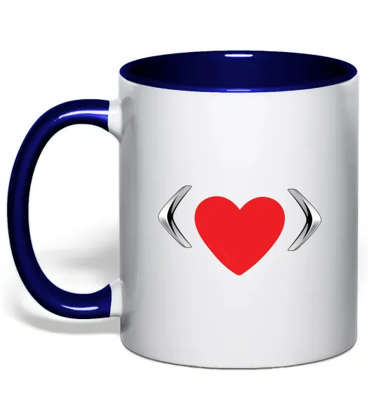 Чашка з кольоровою ручкою Citroen heart Глибокий темно-синій фото